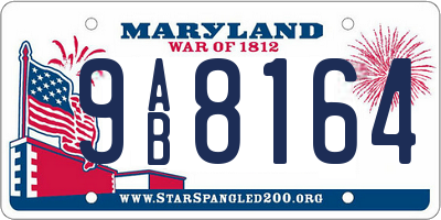 MD license plate 9AB8164
