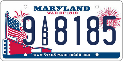 MD license plate 9AB8185