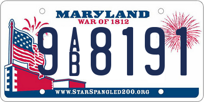MD license plate 9AB8191