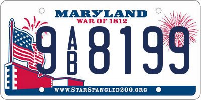 MD license plate 9AB8199