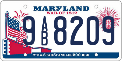 MD license plate 9AB8209