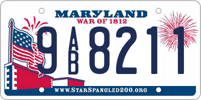 MD license plate 9AB8211