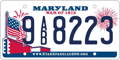 MD license plate 9AB8223