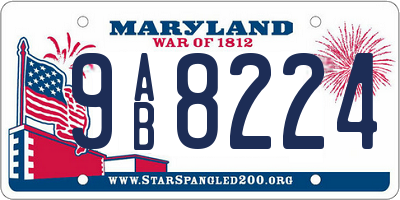 MD license plate 9AB8224