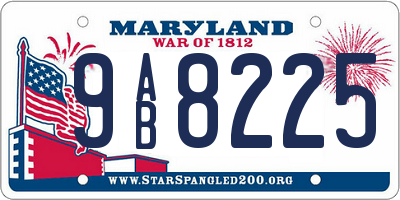 MD license plate 9AB8225