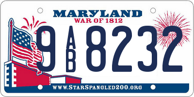 MD license plate 9AB8232