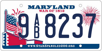 MD license plate 9AB8237