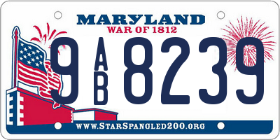 MD license plate 9AB8239