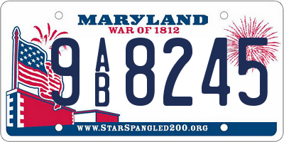 MD license plate 9AB8245