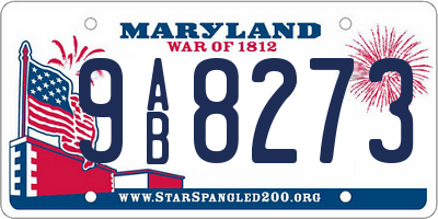 MD license plate 9AB8273
