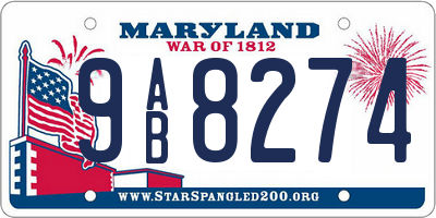 MD license plate 9AB8274