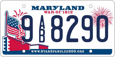 MD license plate 9AB8290
