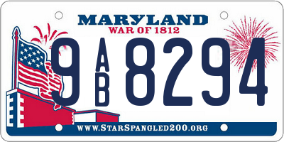 MD license plate 9AB8294