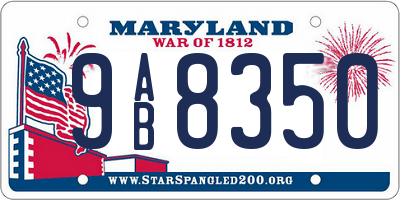 MD license plate 9AB8350