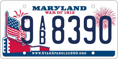 MD license plate 9AB8390