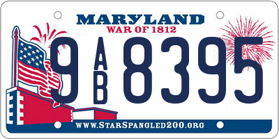 MD license plate 9AB8395
