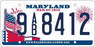 MD license plate 9AB8412