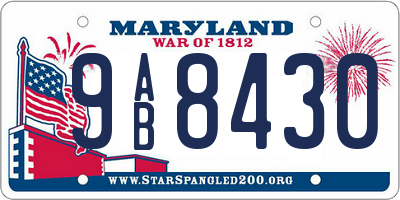 MD license plate 9AB8430