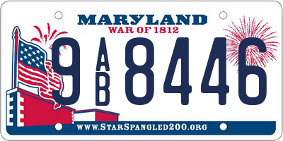 MD license plate 9AB8446
