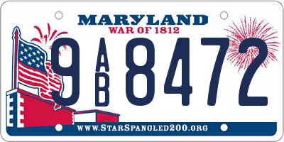 MD license plate 9AB8472