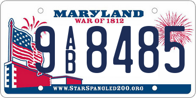 MD license plate 9AB8485