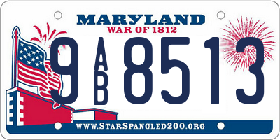 MD license plate 9AB8513