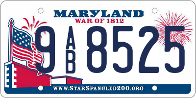 MD license plate 9AB8525