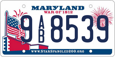 MD license plate 9AB8539