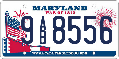 MD license plate 9AB8556