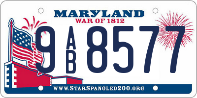 MD license plate 9AB8577