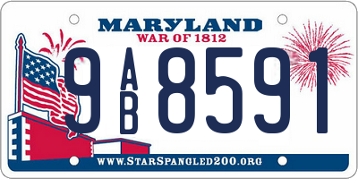 MD license plate 9AB8591