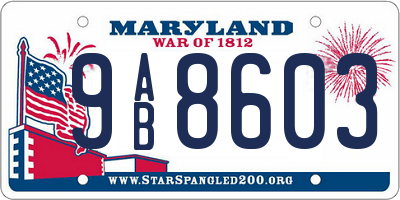 MD license plate 9AB8603