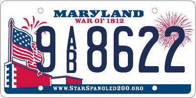 MD license plate 9AB8622