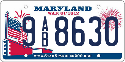 MD license plate 9AB8630