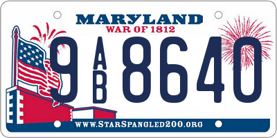 MD license plate 9AB8640