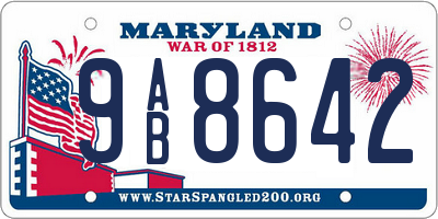MD license plate 9AB8642
