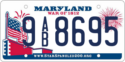 MD license plate 9AB8695
