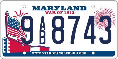 MD license plate 9AB8743