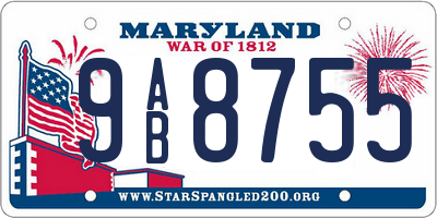 MD license plate 9AB8755