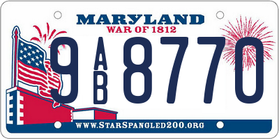 MD license plate 9AB8770