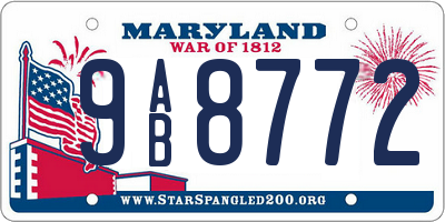 MD license plate 9AB8772