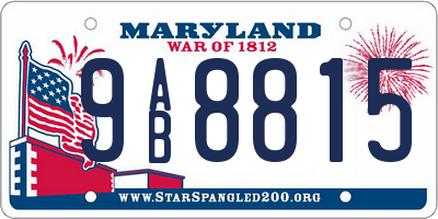 MD license plate 9AB8815
