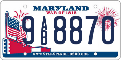 MD license plate 9AB8870