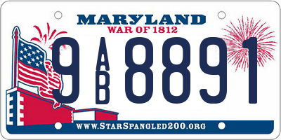MD license plate 9AB8891