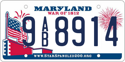 MD license plate 9AB8914