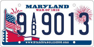 MD license plate 9AB9013
