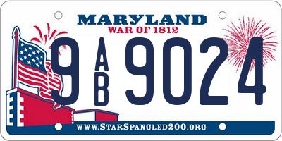 MD license plate 9AB9024