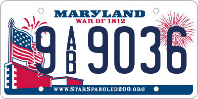 MD license plate 9AB9036