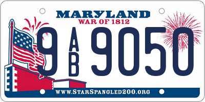 MD license plate 9AB9050