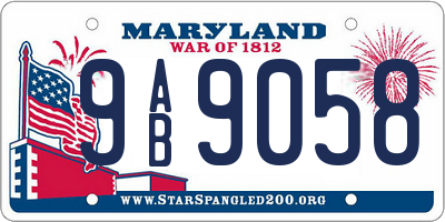 MD license plate 9AB9058